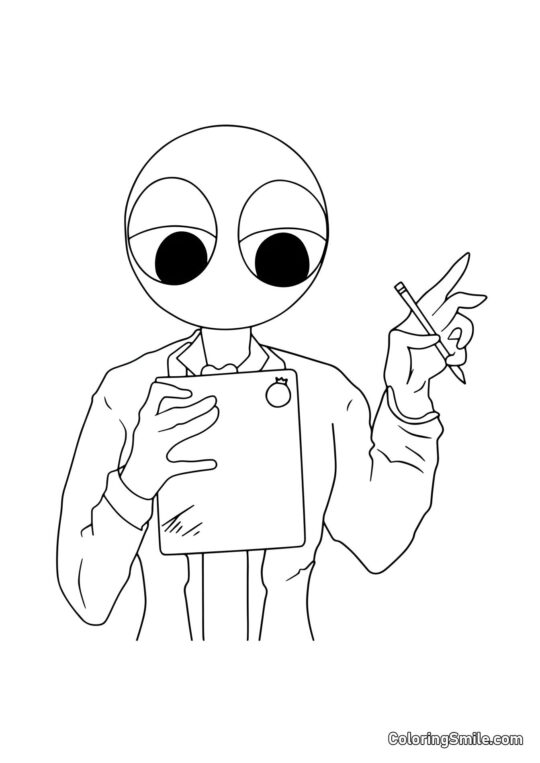 Vermelho com um lápis - Página para Colorir