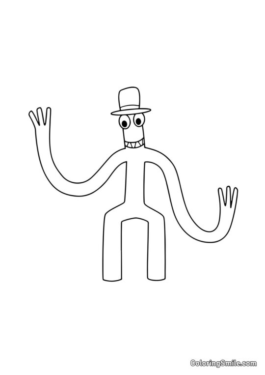 Verde com um chapéu - Página para Colorir