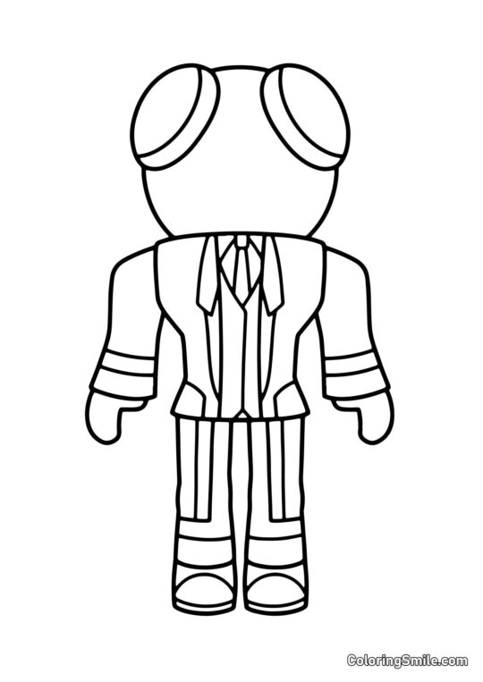 Vermelho em um traje - Página para Colorir