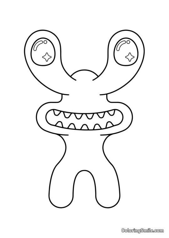 Rosa Kawaii dos Rainbow Friends - Página para Colorir