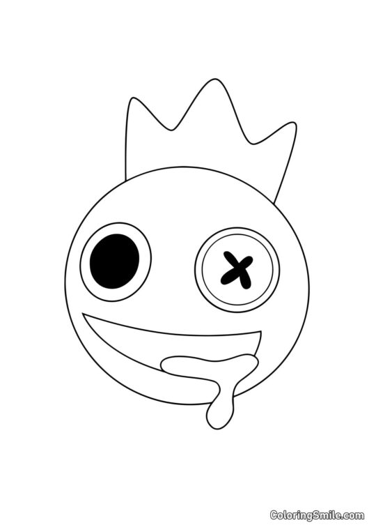 Retrato de Azul dos Rainbow Friends - Página para Colorir