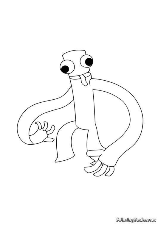 Verde mostra a língua - Página para Colorir