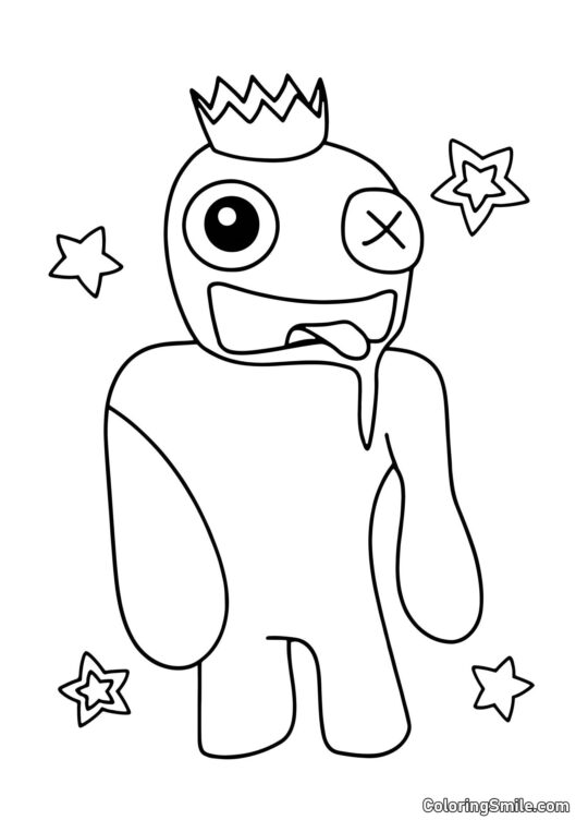 Amigo arco-íris azul - Página para Colorir