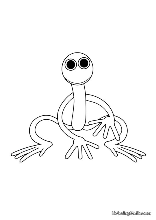 Roxo dos Rainbow Friends sentado - Página para Colorir