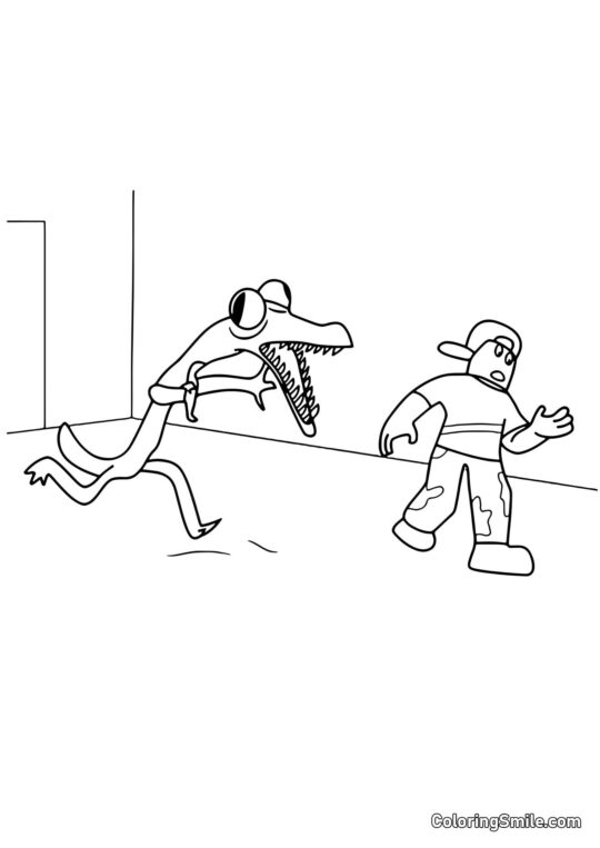 Laranja persegue um jogador - Página para Colorir