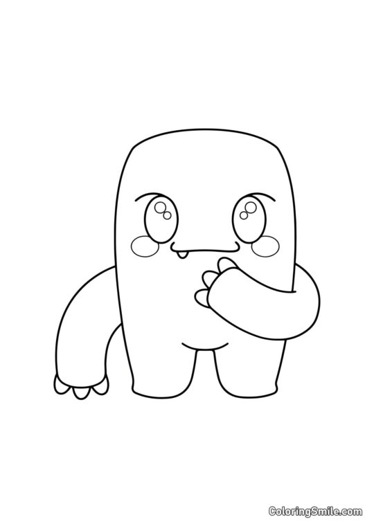 Verde Kawaii dos Rainbow Friends - Página para Colorir