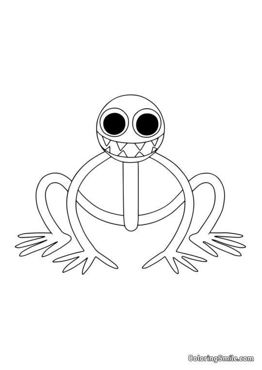 Roxo mostrou os dentes - Página para Colorir