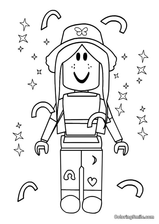 Roblox Avatar Garota - Página para Colorir