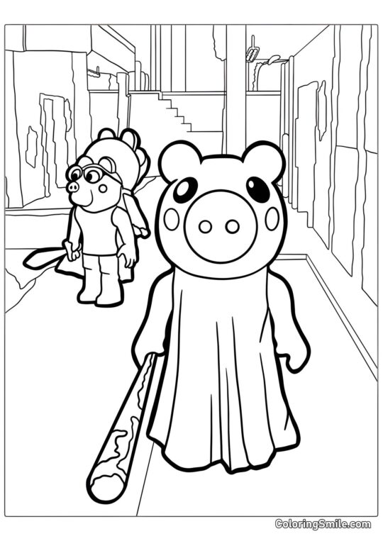 Roblox Porquinho - Página para Colorir