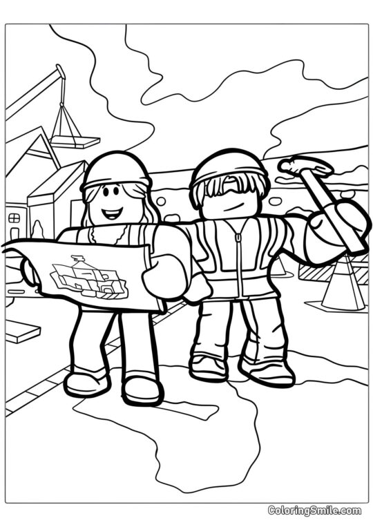 Peles de Construtor Roblox - Página para Colorir