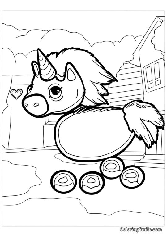 Roblox Unicórnio Fofo - Página para Colorir