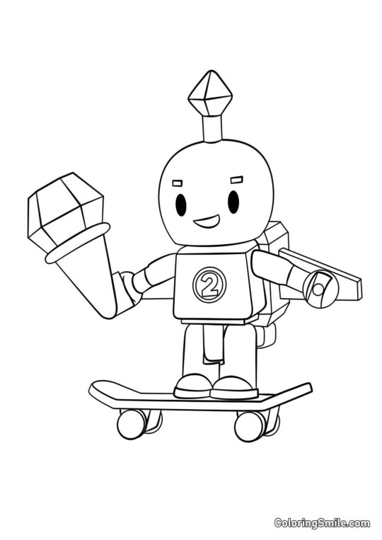 Roblox Robô de Skate - Página para Colorir