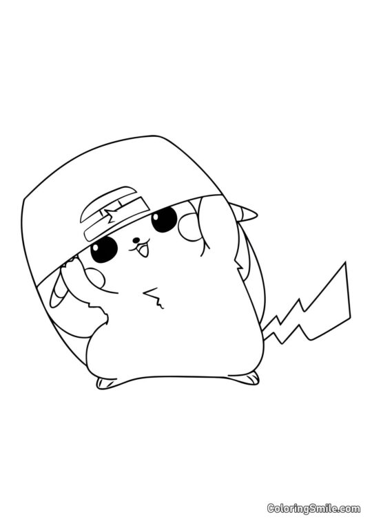 Pikachu Rapper - Página para Colorir