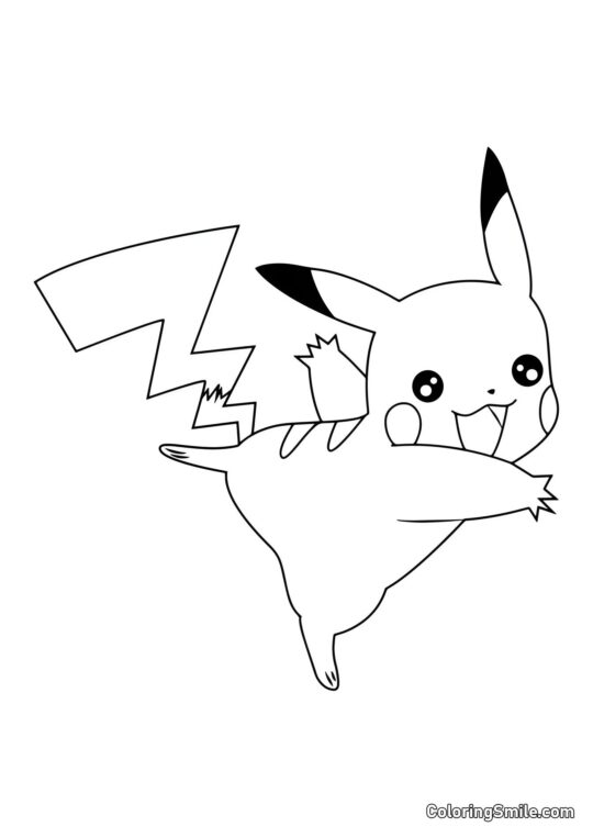 Pikachu Bailarina - Página para Colorir