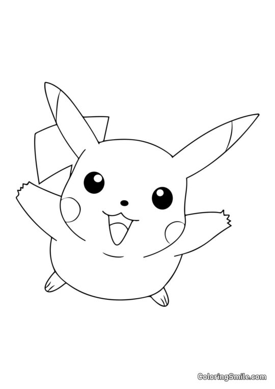 Pikachu Esticando-se - Página para Colorir