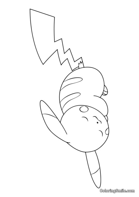 Pikachu Doce Dormindo - Página para Colorir