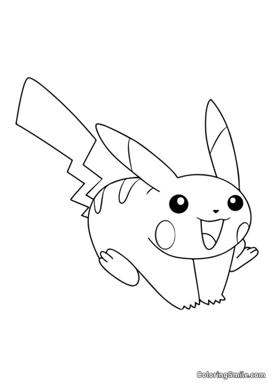 Pikachu Correndo - Página para Colorir