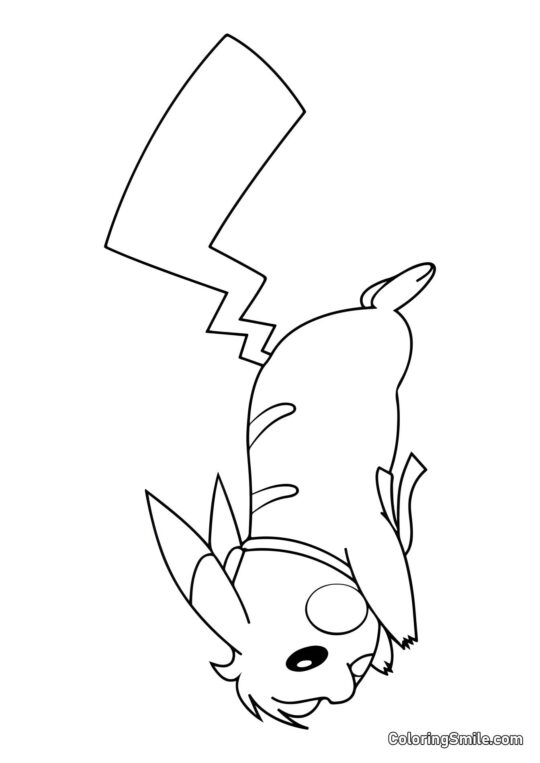 Pikachu Correndo em Quatro Patas - Página para Colorir