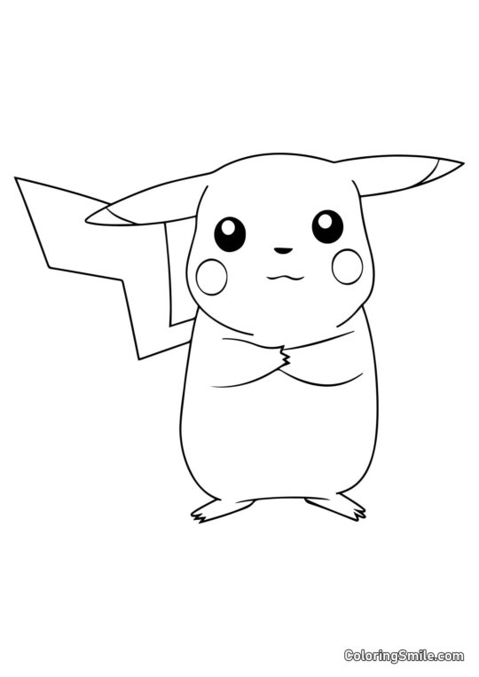 Pikachu Pedindo Algo - Página para Colorir