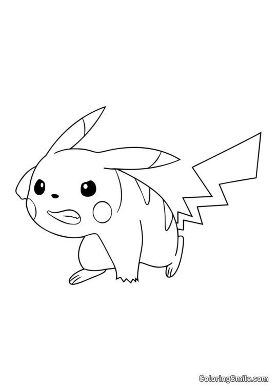 Pikachu Pronto para Batalha - Página para Colorir