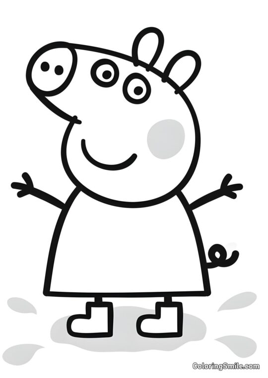 Peppa Pig Fofa - Página para Colorir