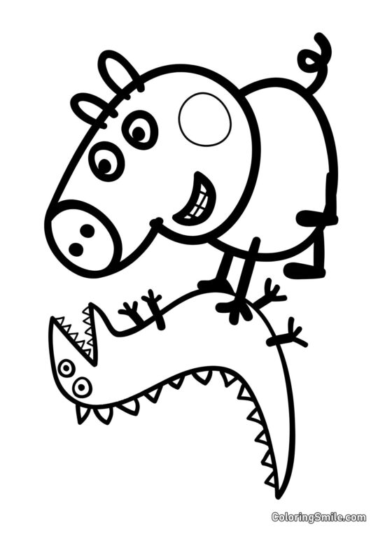 George e o Dinossauro - Página para Colorir