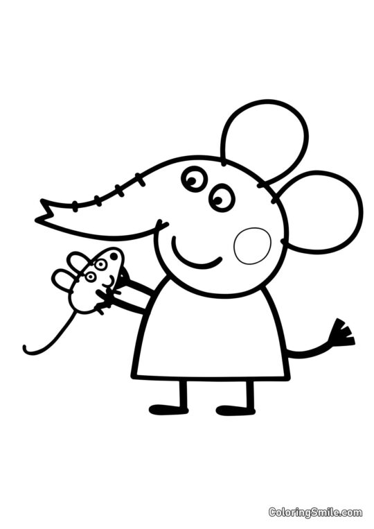 Emília Elefante - Página para Colorir