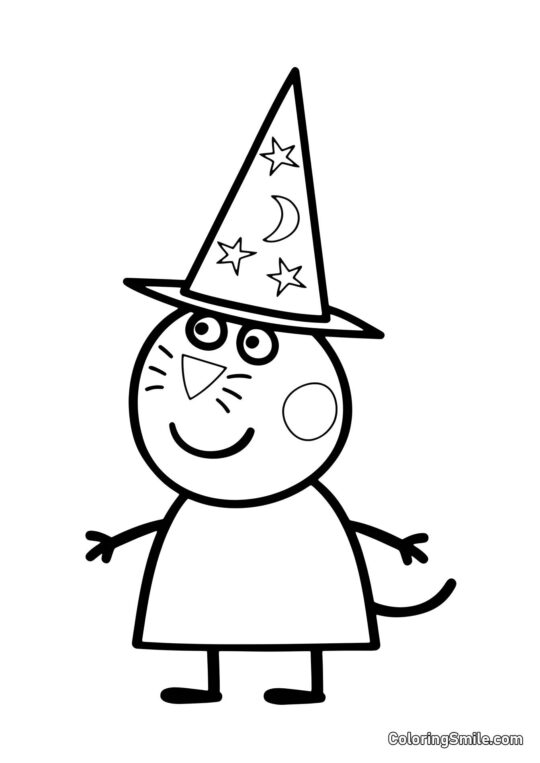 Docinho com um Chapéu de Bruxa - Página para Colorir