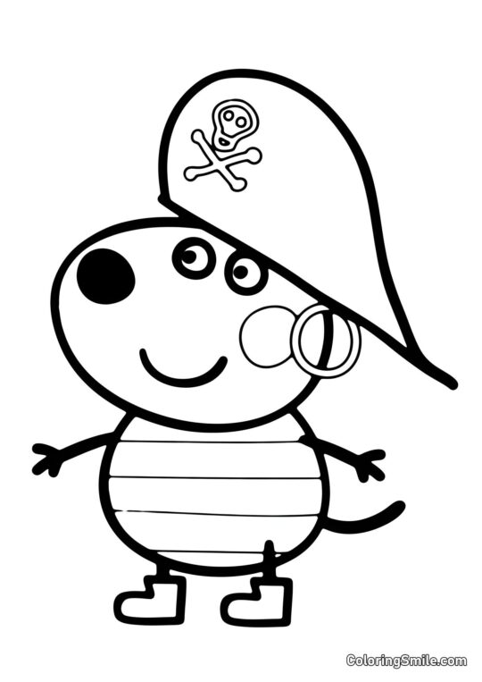 Pirata Peppa - Página para Colorir