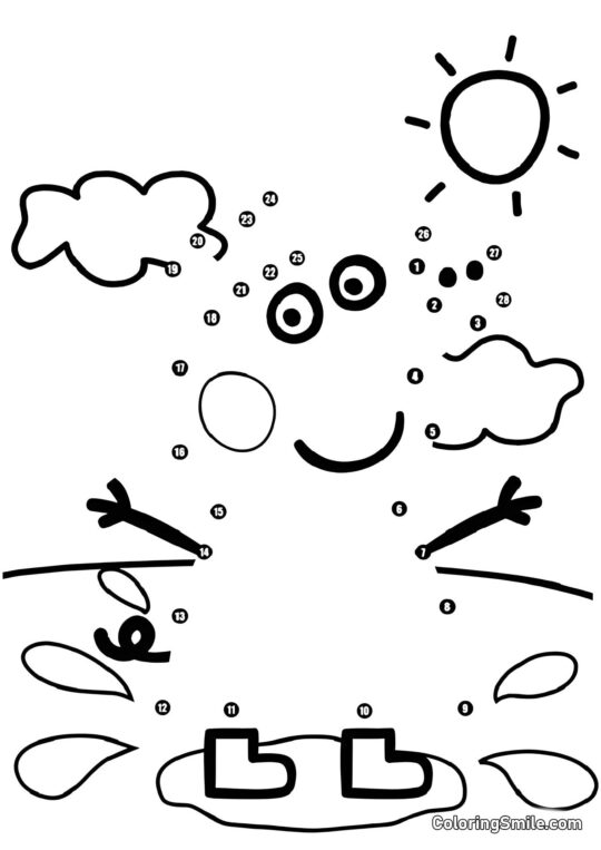 Peppa com Pontos - Página para Colorir
