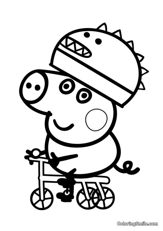 George de Bicicleta - Página para Colorir