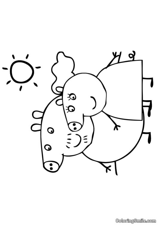 Papai Pig e Mamãe Pig - Página para Colorir