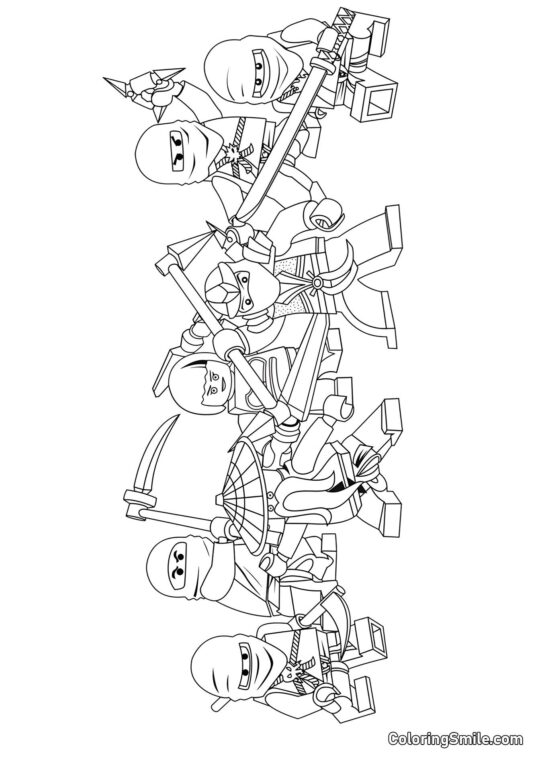 Todos os Ninjago Todos os Ninjago - Página para Colorir