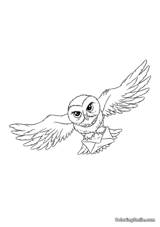 Hedwig – a coruja de Harry Potter Hedwig – a coruja de Harry Potter - Página para Colorir
