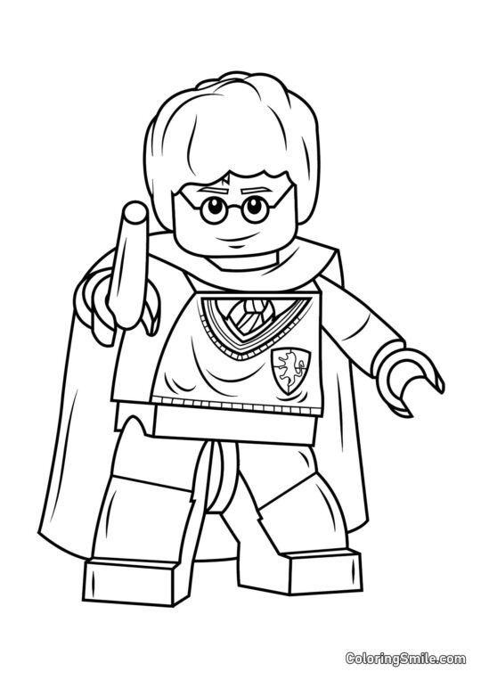 LEGO Harry Potter com uma varinha mágica LEGO Harry Potter com uma varinha mágica - Página para Colorir