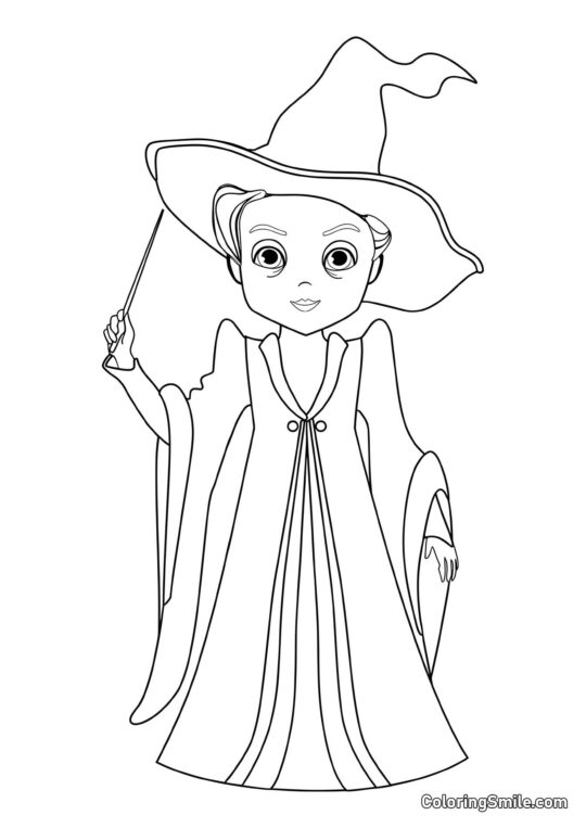 Minerva McGonagall de desenho animado Minerva McGonagall de desenho animado - Página para Colorir