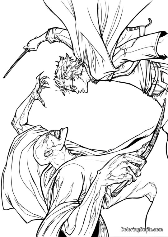 Harry Potter e Voldemort Harry Potter e Voldemort - Página para Colorir