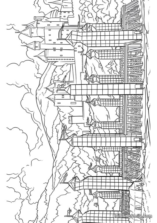 Estádio de Quadribol Estádio de Quadribol - Página para Colorir