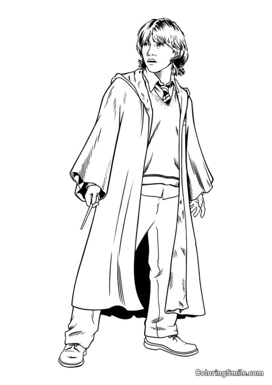 Ron Weasley em tamanho real Ron Weasley em tamanho real - Página para Colorir