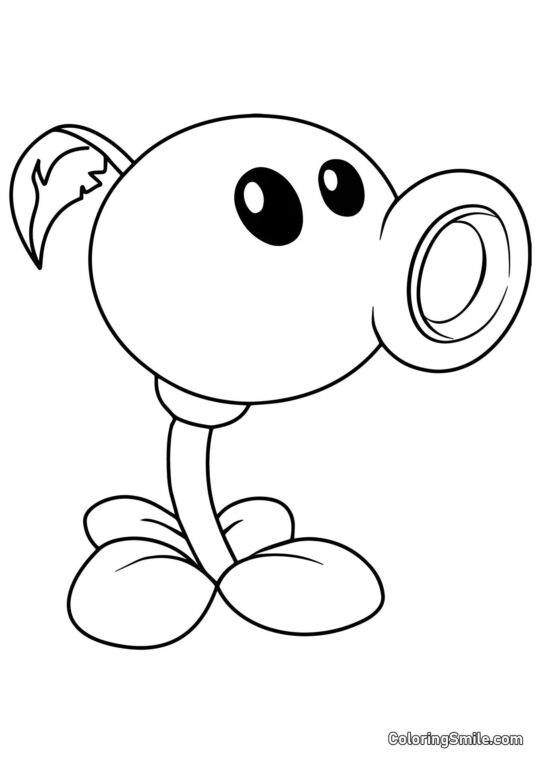 Atirador de Ervilhas de Plants vs. Zombies Atirador de Ervilhas de Plants vs. Zombies - Página para Colorir