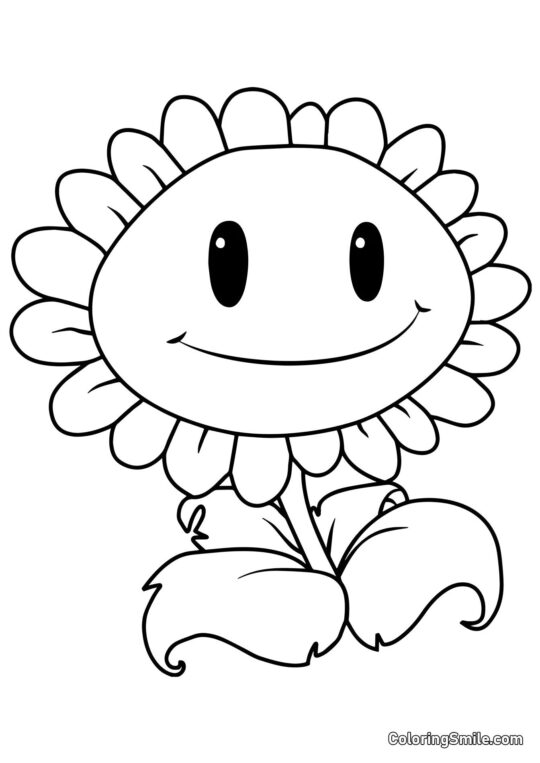 Girassol Gigante de Plants vs. Zombies Girassol Gigante de Plants vs. Zombies - Página para Colorir