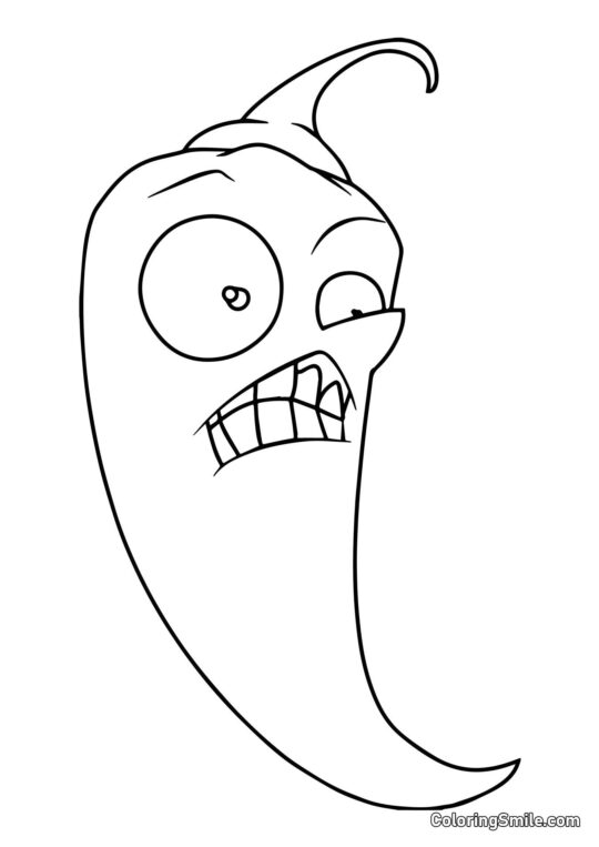 Jalapeño de Plants vs. Zombies Jalapeño de Plants vs. Zombies - Página para Colorir