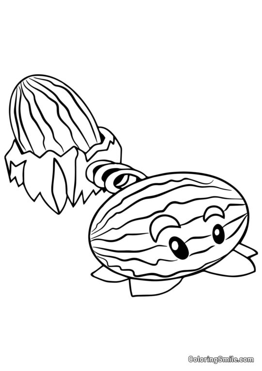 Melancia de Inverno de Plants vs. Zombies Melancia de Inverno de Plants vs. Zombies - Página para Colorir