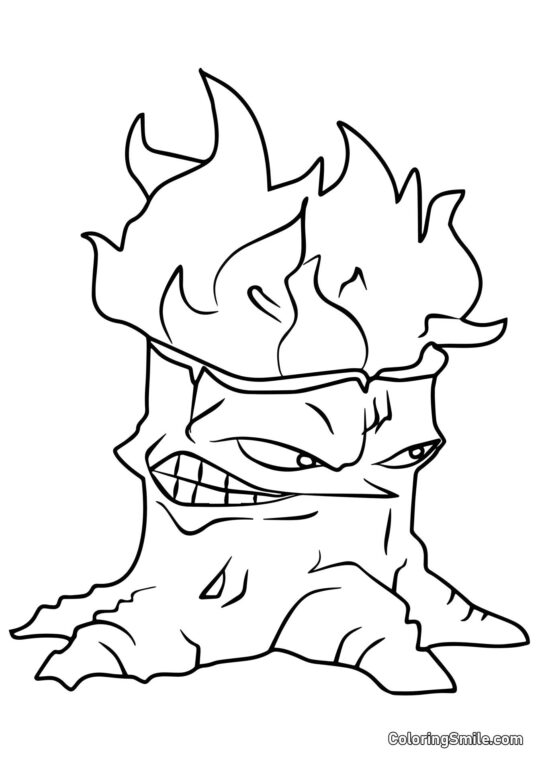 Madeira de Fogo de Plants vs. Zombies Madeira de Fogo de Plants vs. Zombies - Página para Colorir