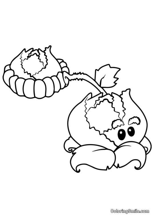 Lança-repolho de Plants vs. Zombies Lança-repolho de Plants vs. Zombies - Página para Colorir