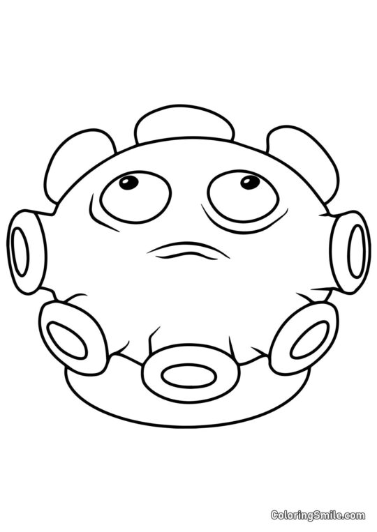 Cogumelo Sombrio de Plants vs. Zombies Cogumelo Sombrio de Plants vs. Zombies - Página para Colorir