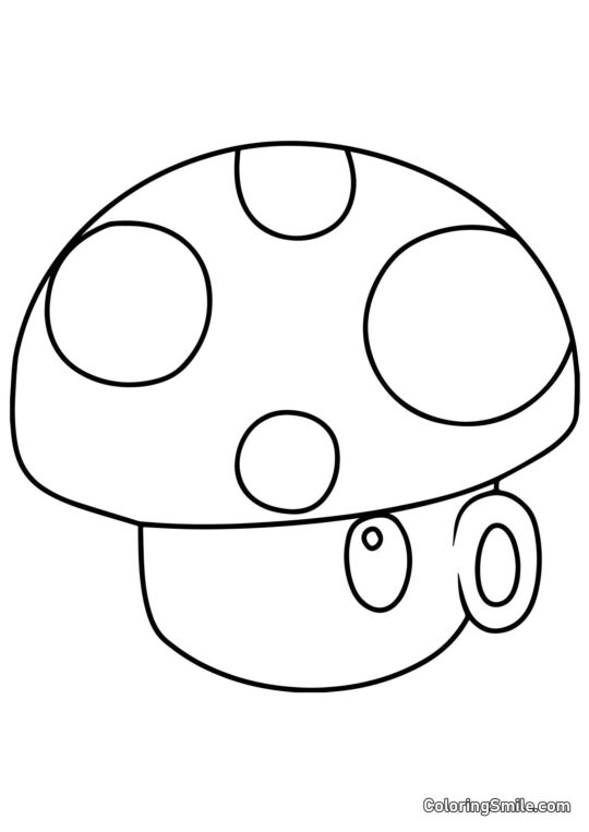 Cogumelo Puff de Plants vs. Zombies Cogumelo Puff de Plants vs. Zombies - Página para Colorir