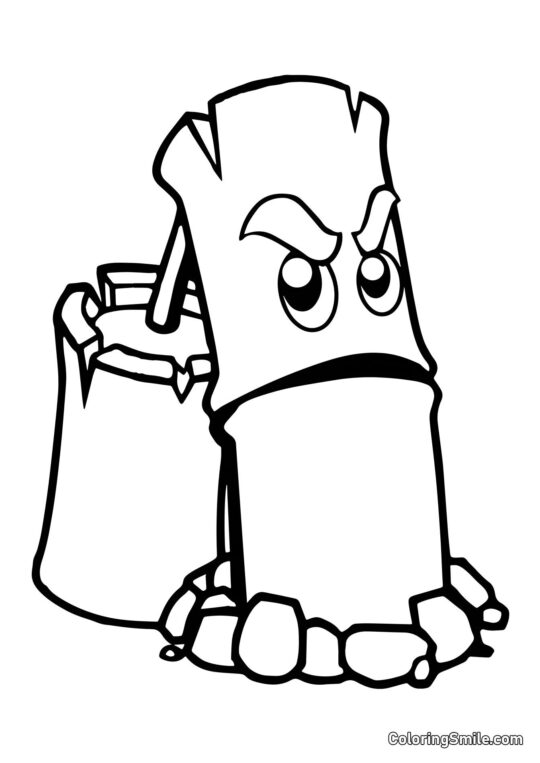 Bambu Atirador de Plants vs. Zombies Bambu Atirador de Plants vs. Zombies - Página para Colorir