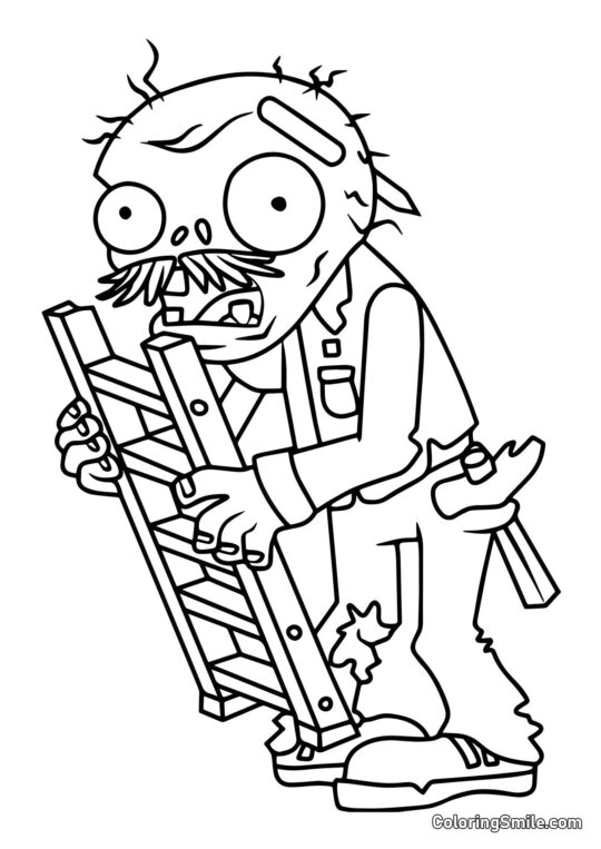 Zumbi Escada Zumbi Escada - Página para Colorir