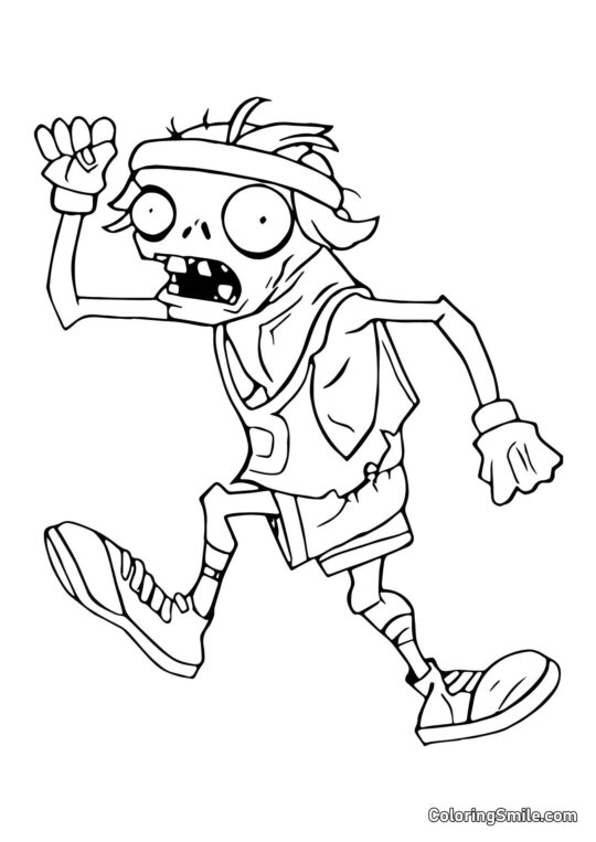 Zumbi Maratonista Zumbi Maratonista - Página para Colorir
